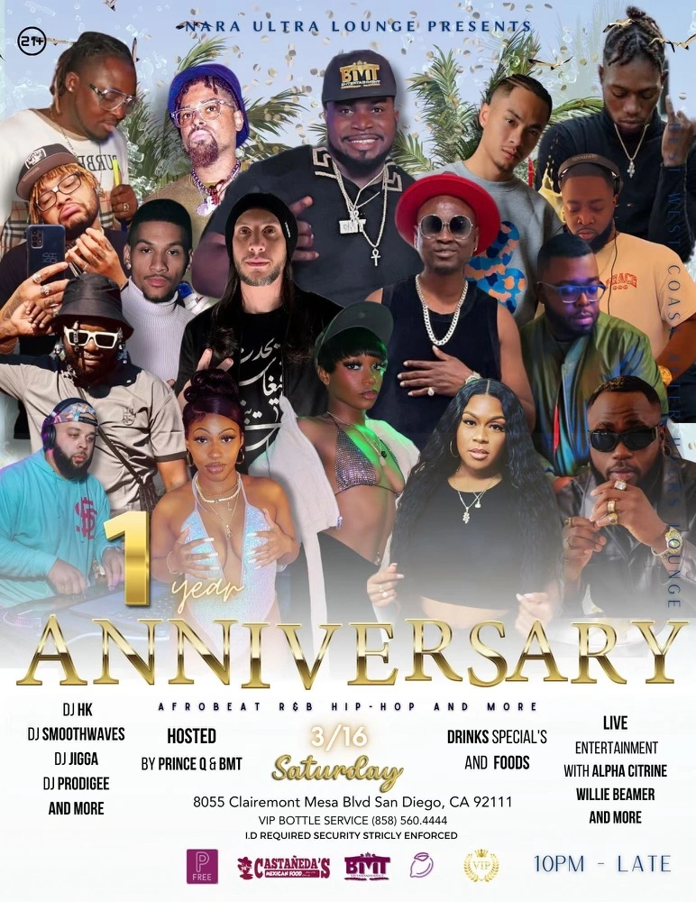 Nara Lounge 1 Year Anniversary Flyer